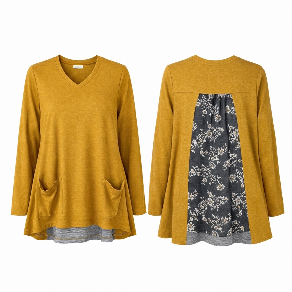 LOGO Lounge Embroidered Knit Tunic Relaxed Poetcore Mustard